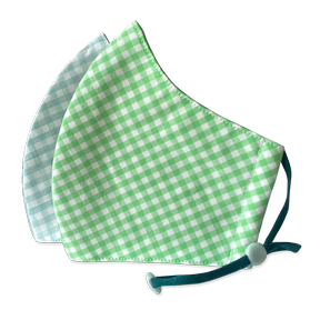 Happy Natural Products – Kids Mask 3-Lyr Grn/Blue Check