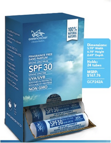 Green Cricket – SPF30 Unscented Lip Balm Display
