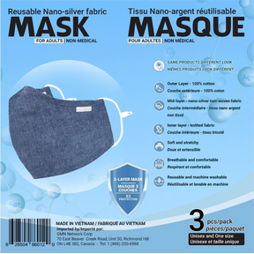 Sequence Health Ltd. – Nano Silver Adult Masks Blue
